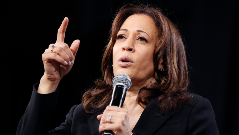 Democratic presidential candidate Sen. Kamala Harris, D-Calif., speaks at a Service Employees International Union forum on labor issues, Saturday, April 27, 2019, in Las Vegas. 