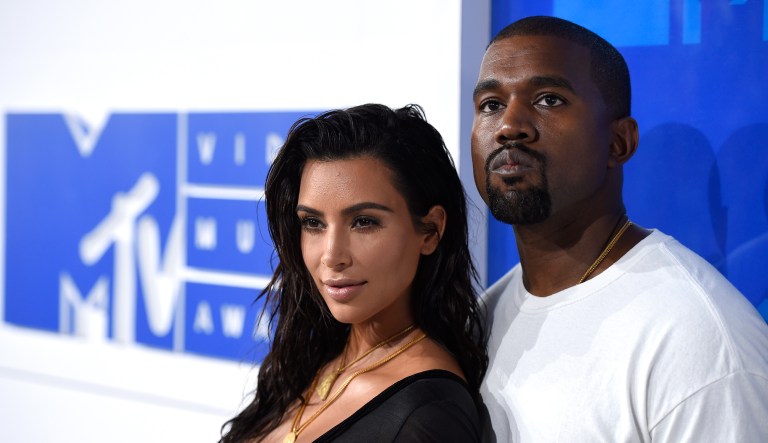 Kim Kardashian West, left, and Kanye West arrive at the MTV Video Music Awards at Madison Square Garden on Sunday, Aug. 28, 2016, in New York.