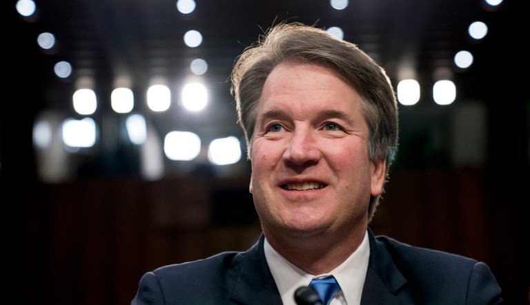 President Donald Trump's Supreme Court nominee, Brett Kavanaugh, a federal appeals court judge, arrives before the Senate Judiciary Committee on Capitol Hill in Washington, Wednesday, Sept. 5, 2018, for the second day of his confirmation to replace retired Justice Anthony Kennedy.