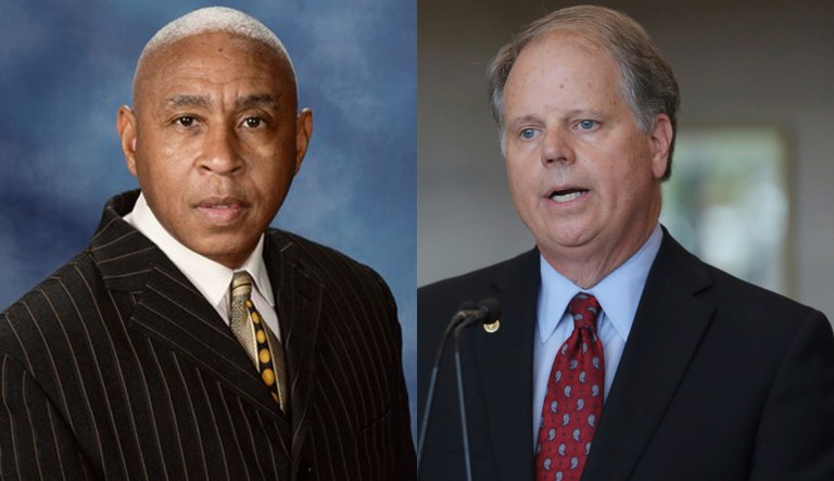 Pictured are Randy Kelley, left, and Doug Jones, right.