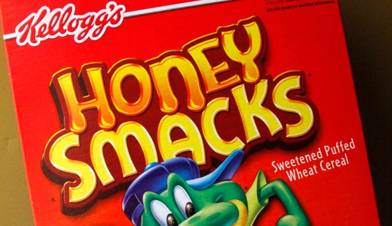 Honey Smacks is a sweetened puffed wheat breakfast cereal made by Kellogg's.