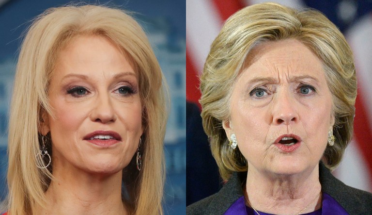Kellyanne Conway and Hillary Clinton.