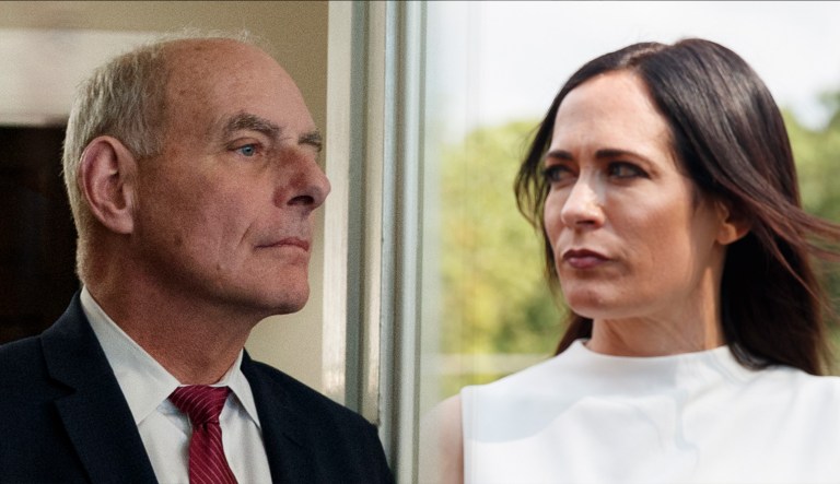 John Kelly and Stephanie Grisham are seen.