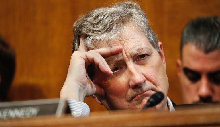 Sen. John Kennedy, R-La., listens to testimony during a Senate Judiciary Border Security and Immigration Subcommittee hearing about the border, Wednesday May 8, 2019, on Capitol Hill in Washington.