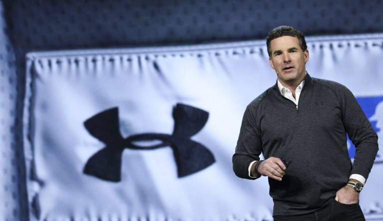 Kevin Plank, founder and chief executive officer of Under Armour Inc., speaks during a keynote event at the 2017 Consumer Electronics Show (CES) in Las Vegas, Nevada, U.S., on Friday, Jan. 6, 2017. CES, celebrating its 50th year, will showcase self-driving cars, TVs, drones, robots and a slew of other gadgets.