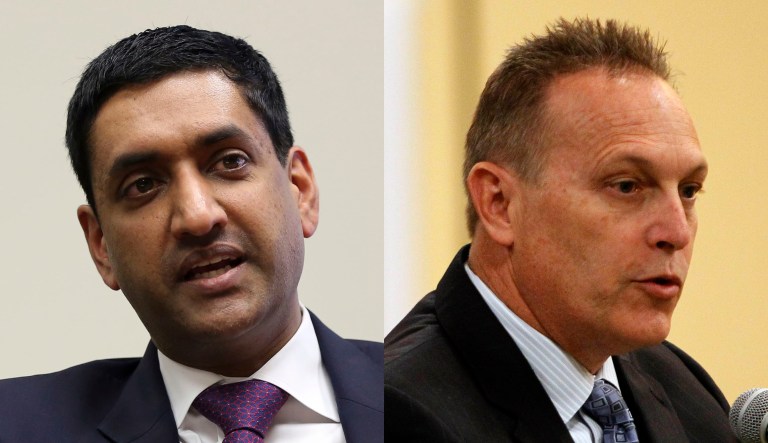 Reps. Ro Khanna (left) and Andy Biggs (right) are pictured.