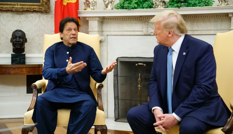 Sadiq Khan of London and Donald Trump are pictured.