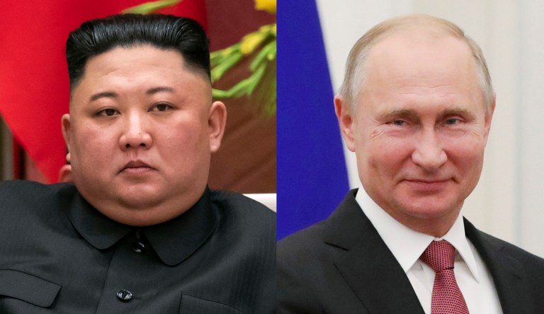Kim Jong Un and Vladimir Putin are pictured.
