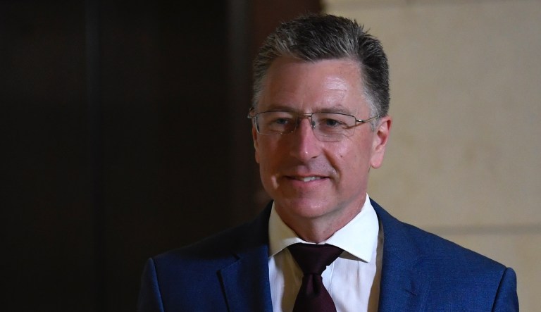 Kurt Volker, President Donald Trumpâs former special envoy to Ukraine, arrives on Capitol Hill in Washington, Wednesday, Oct. 16, 2019.                                                                                                                                                        