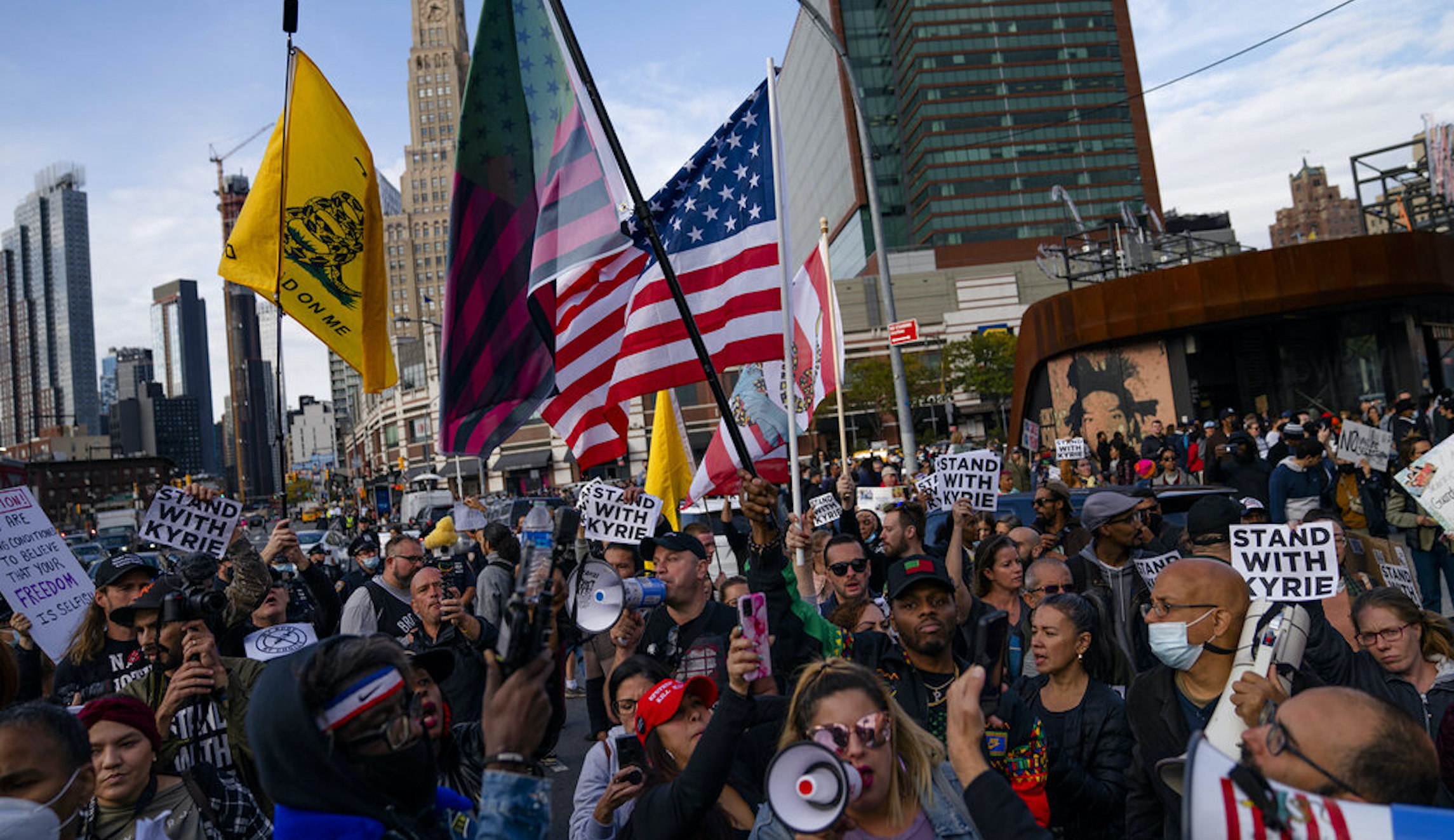 Protesters nearly storm arena and demand unvaccinated Kyrie Irving play