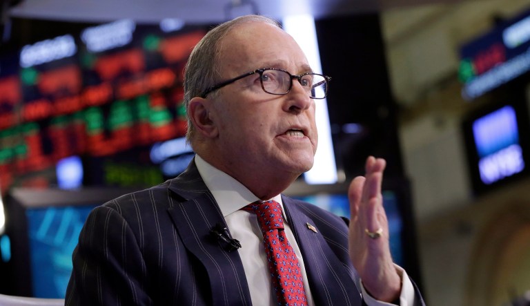 Larry Kudlow, a longtime fixture on the CNBC business news network who previously served in the Reagan administration, is interviewed on the floor of the New York Stock Exchange, Wednesday, March 14, 2018. President Donald Trump has chosen Kudlow to be his top economic aide.
