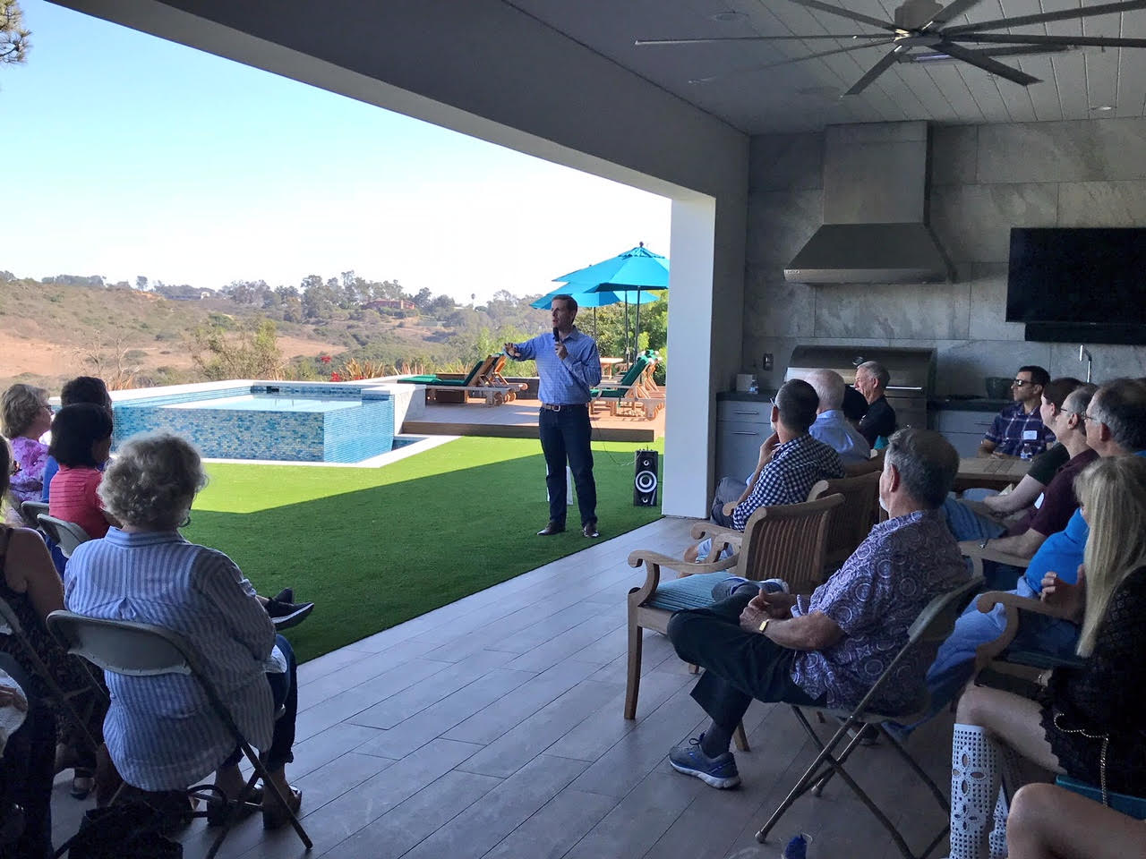 Democrat Mike Levin speaks during a campaign event in California.