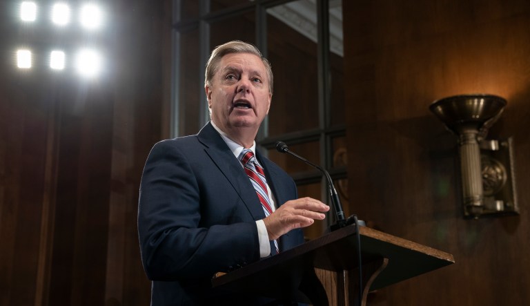 Senate Judiciary Committee Chairman Lindsey Graham, R-S.C., an ally of President Donald Trump, announces his proposal to revamp laws that affect the increase of Central American migrants seeking asylum to enter the U.S., on Capitol Hill in Washington, Wednesday, May 15, 2019. 