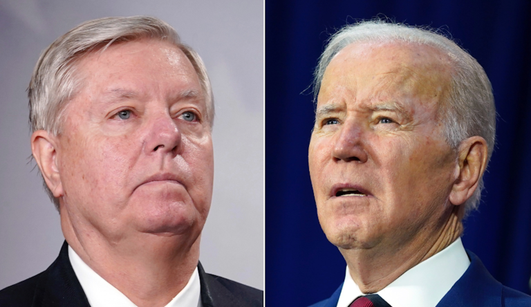 Sen. Lindsey Graham (R-SC) and President Joe Biden.