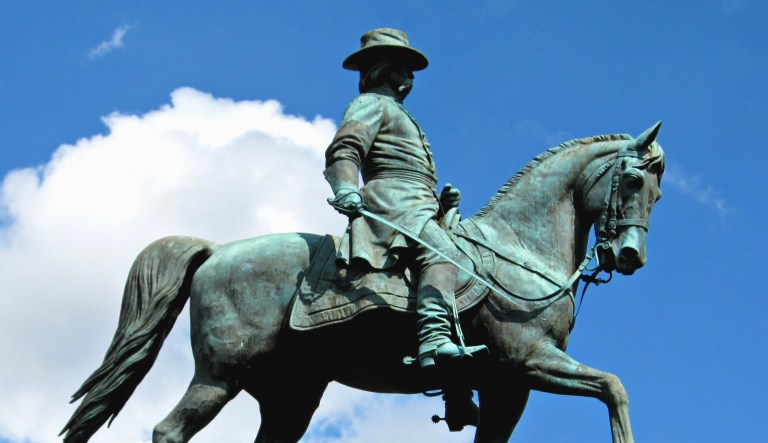 The Logan Circle statue in Washington, D.C. is shown.