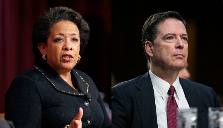 Loretta Lynch and James Comey.
