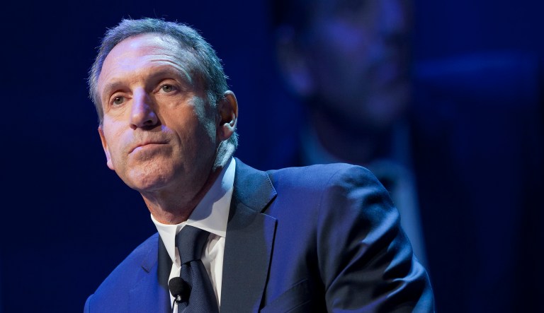 Howard Schultz, former Starbucks CEO, speaks during a keynote address at the Investment Company Institute general membership meeting in Washington, D.C., on Thursday, May 10, 2012.