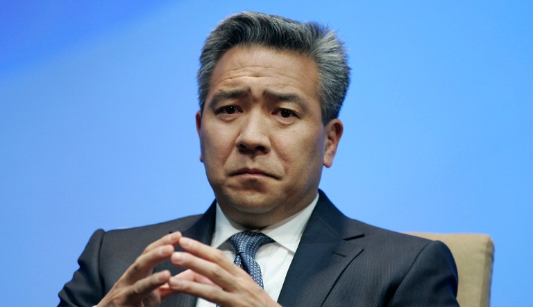 Kevin Tsujihara, then-president of Warner Bros. Home Entertainment Group, speaks at the Cable Show 2010 at the Nokia Theater in Los Angeles, Calif., Tuesday, May 11, 2010.