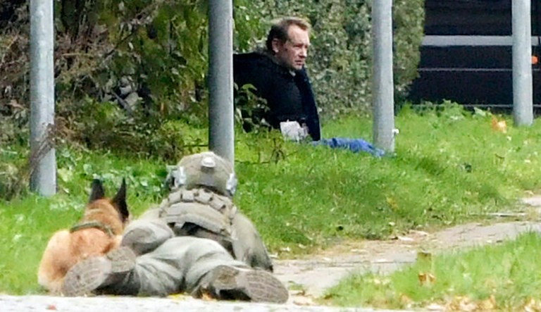 Peter Madsen escape attempt in Albertslund, Tuesday 20 October 2020. In April 2018 he was convicted of the 2017 murder of Swedish journalist Kim Wall on board his submarine, UC3 Nautilus, and sentenced to life imprisonment.