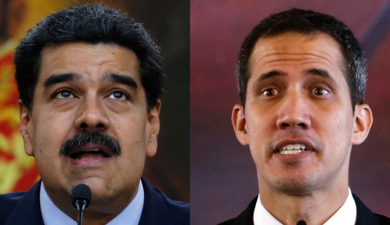 Pictured are Nicolas Maduro, left, and Juan Guaido, right.
