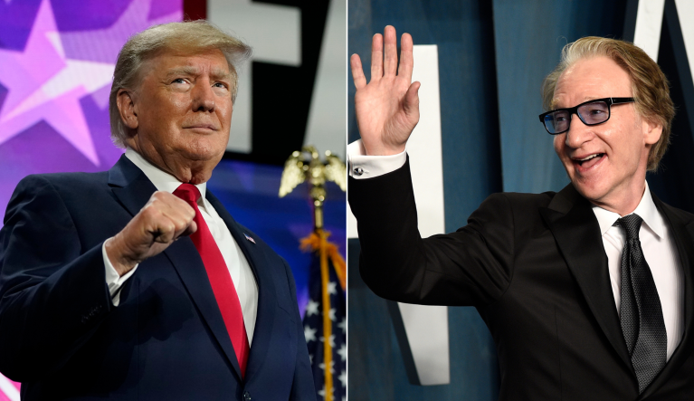 President Donald Trump pictured next to Bill Maher.