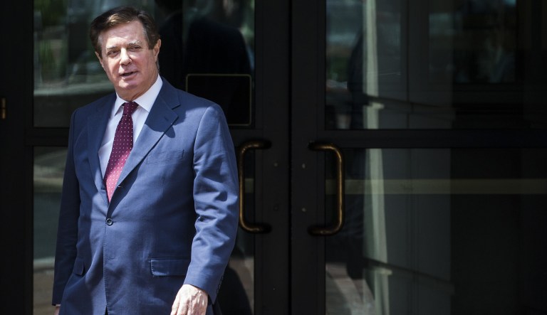 Paul Manafort, former campaign manager for Donald Trump, exits the District Courthouse after a motion hearing in Alexandria, Virginia, U.S., on Friday, May 4, 2018. Manafort this week asked a judge to dismiss one of several tax counts against him in a Virginia indictment seeking a dismissal of a count accusing him with failing to file a foreign bank and financial accounts report for 2011.