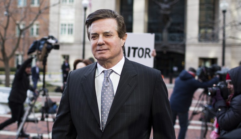 Paul Manafort, former campaign manager for Donald Trump, exits the District Courthouse in Alexandria, Virginia, U.S., on Thursday, March 8, 2018. Manafort entered a not guilty plea Thursday in federal court, where he faces 18 counts including bank fraud and tax fraud. Last week, he denied wrongdoing in a related case in Washington accusing him of money laundering. 