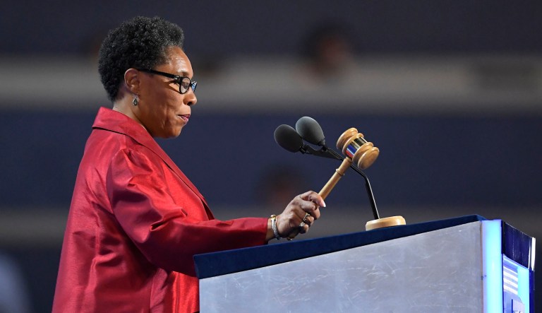 Rep. Marcia Fudge, D-Ohio, chairwoman of the Democratic National Convention, calls the convention to order on the third day of the Democratic National Convention in Philadelphia , Wednesday, July 27, 2016. 