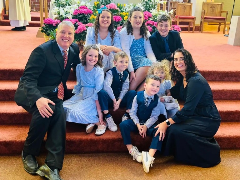 Anti-abortion activist Mark Houck and his family.