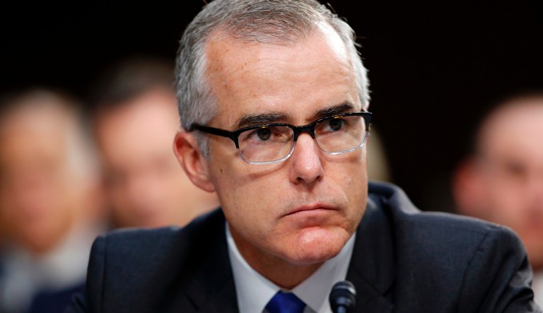 FBI acting director Andrew McCabe listens during a Senate Intelligence Committee hearing about the Foreign Intelligence Surveillance Act, on Capitol Hill, Wednesday, June 7, 2017, in Washington.                                                                                                                                     