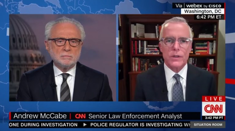 Andrew McCabe and Wolf Blitzer on CNN.