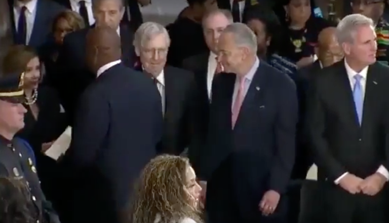 Pallbearer Bobby Rankin refuses to shake the hand of Sen. Mitch McConnell at the funeral for Maryland Rep. Elijah Cummings