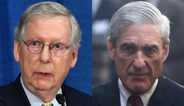 Mitch McConnell and Robert Mueller.