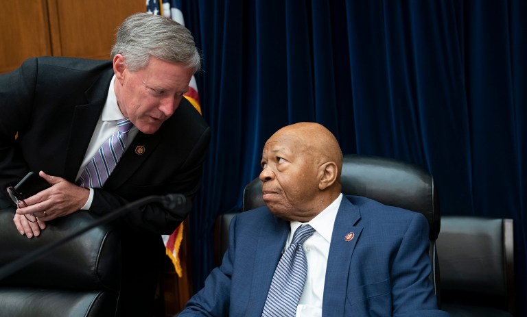 House Oversight Chairman Elijah Cummings with Rep. Mark Meadows in June. (AP Photo/J. Scott Applewhite)