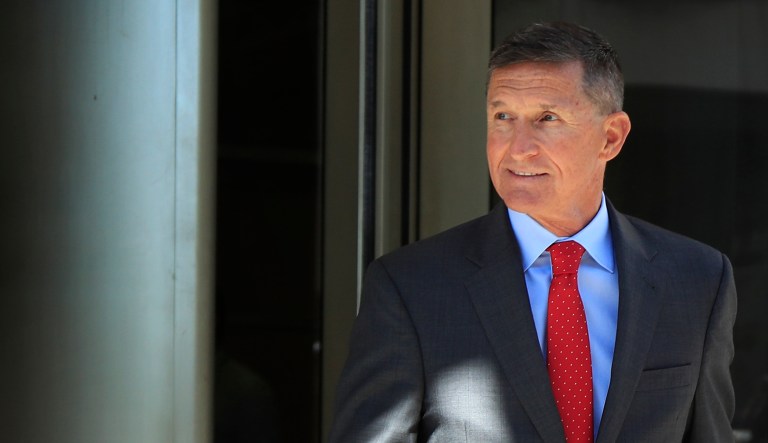 Former Trump national security adviser Michael Flynn leaves federal courthouse in Washington, Tuesday, July 10, 2018, following a status hearing.