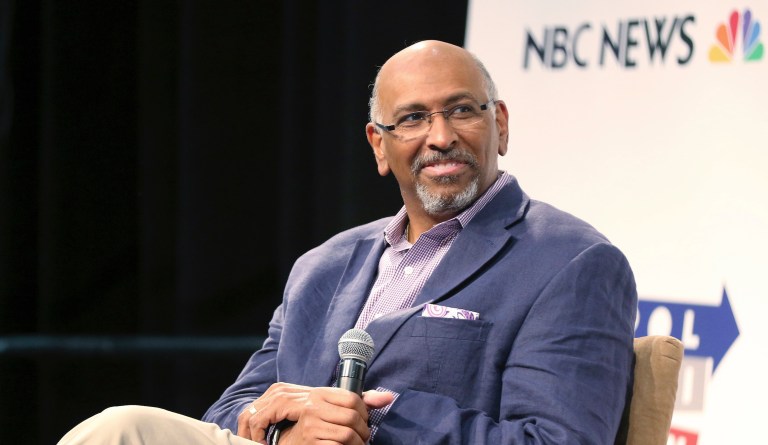 Michael Steele participates in the "Making Sense of the Midterms"panel at Politicon at the Los Angeles Convention Center on Saturday, Oct. 20, 2018, in Los Angeles.