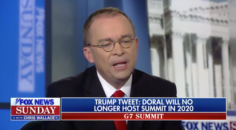 Acting White House chief of staff Mick Mulvaney on Fox News Sunday