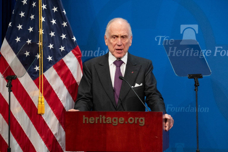 Ex-U.S. Ambassador to Austria Ronald Lauder speaks at Heritage Foundation's Future of the U.S.-Israel Alliance at 75 event, Oct. 23, 2023. 