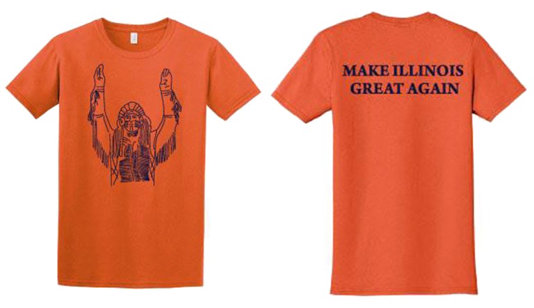 The University of Illinois is suing an alumnus over making a shirt that uses the term "ILLINOIS" and features an image of Chief Illiniwek, a former mascot of the school.