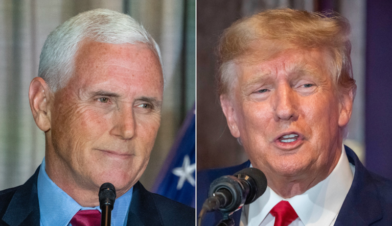 Mike Pence (left) and Donald Trump.