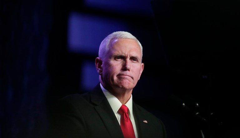 Vice President Mike Pence speaks at Iglesia Doral Jesus Worship Center during a round table discussion on the political crisis in Venezuela with community leaders on Friday, Feb. 1, 2019, in Doral, Fla.