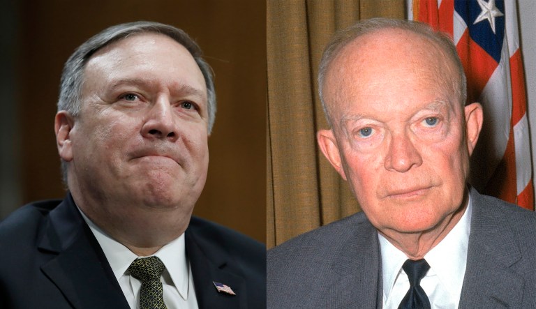 Secretary of State-designate Mike Pompeo and former President Dwight Eisenhower.