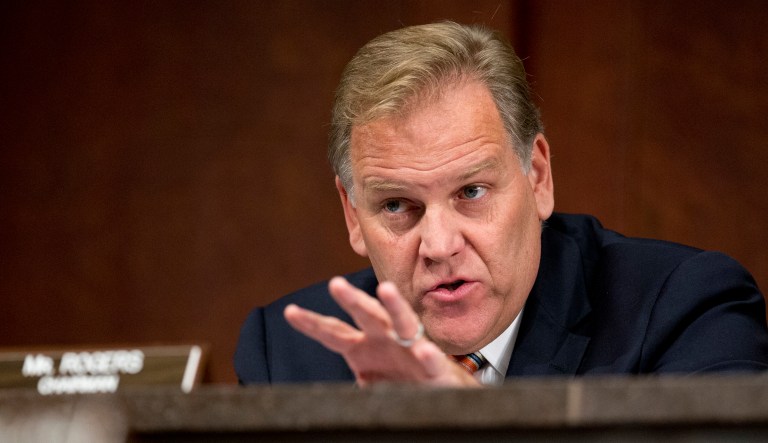FILE - In this Sept. 18, 2014 file photo, then-Rep. Mike Rogers, R-Mich., questions witnesses during a full committee hearing on the threat posed by Islamic extremists, on Capitol Hill in Washington. President-elect Donald Trumpâs transition team is rich with lobbyists, a climate change-denier and an ex-federal prosecutor involved in the mass firings of U.S. attorneys. Rogers is taking the lead on crafting Trumpâs national security team.