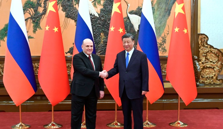 Xi and Russian prime minister discuss ‘fending off the collective West’