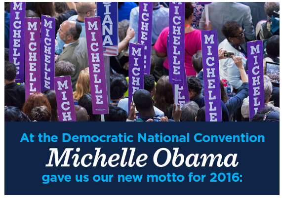The DNC prints the first bumper sticker for Michelle Obama