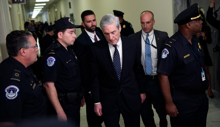 Former special counsel Robert Mueller arrives to testify on Capitol Hill in Washington, Wednesday, July 24, 2019, before the House Judiciary Committee hearing on his report on Russian election interference.