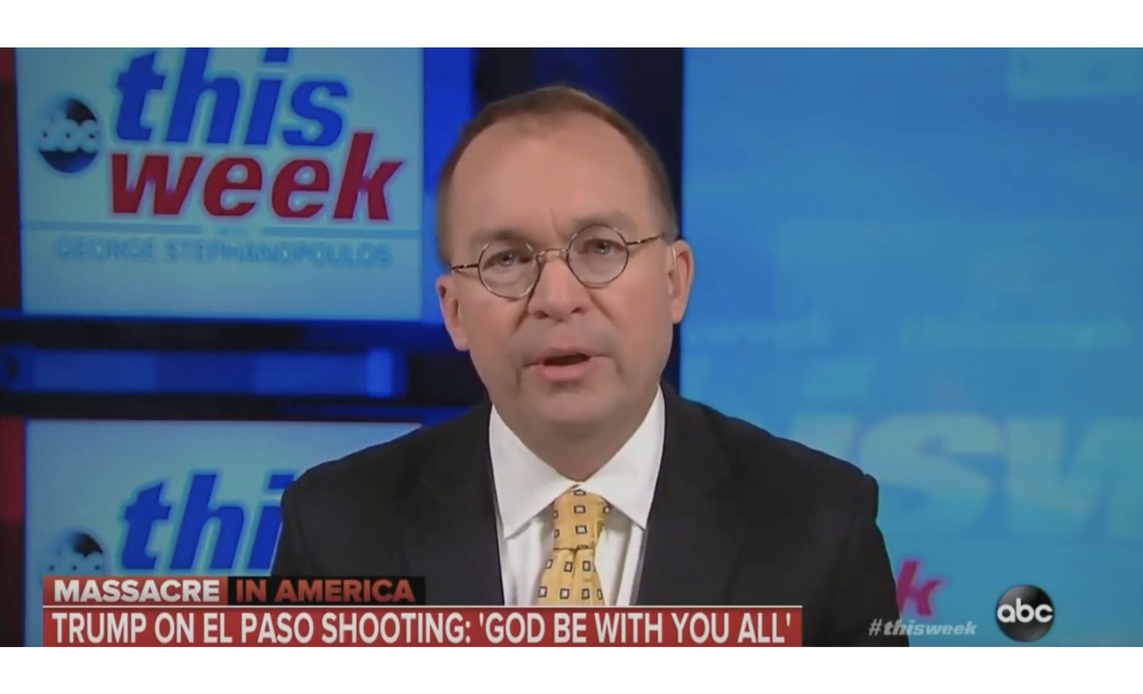 ‘This is a social issue’: Mick Mulvaney defends Trump after mass shootings