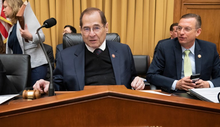 House Judiciary Committee Chair Jerrold Nadler, D-N.Y., joined at right by Ranking Member Doug Collins, R-Ga.