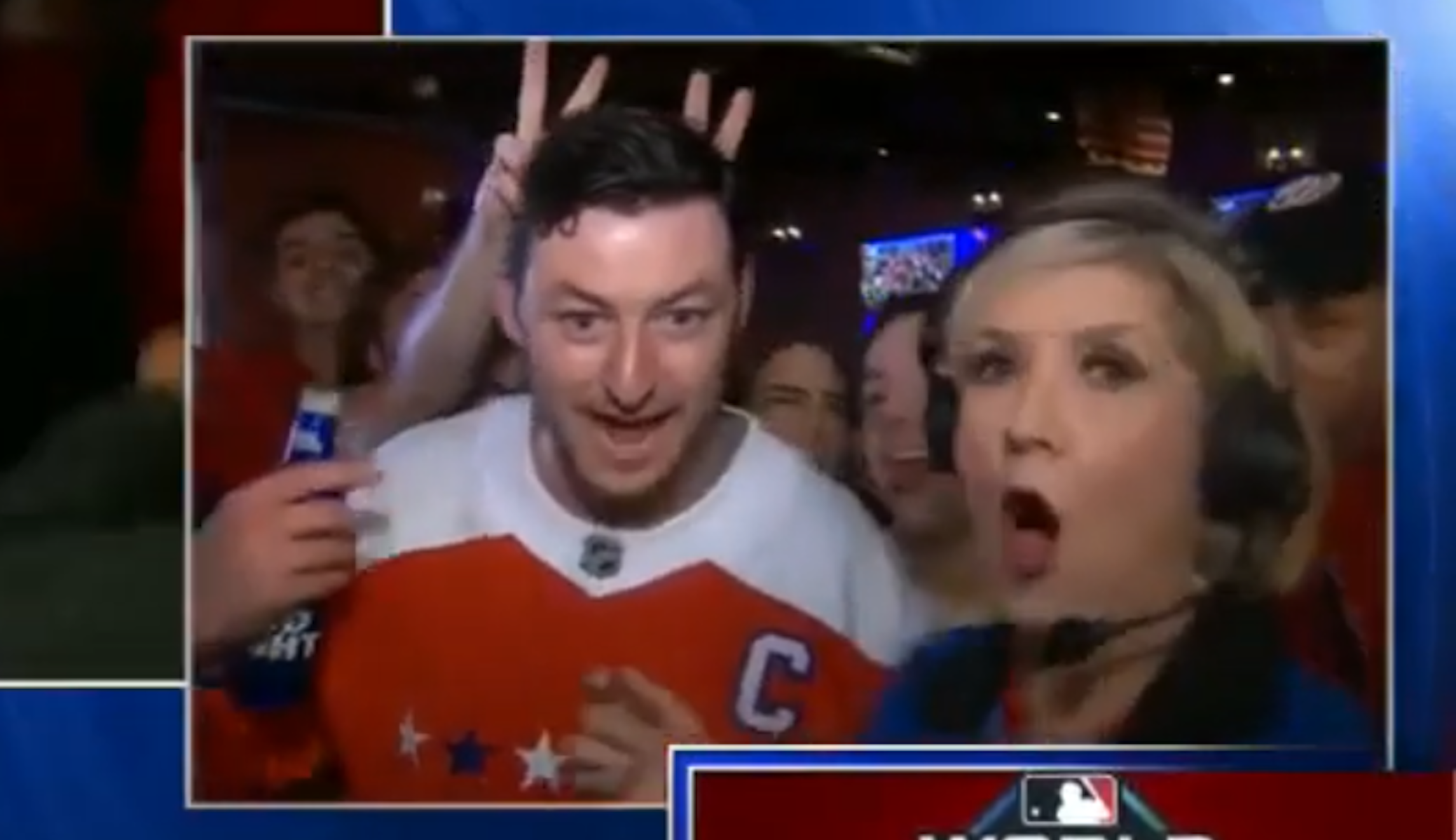 ‘Some asshole in the f—ing White House’: Nationals fan blasts Trump on live TV during World Series celebration