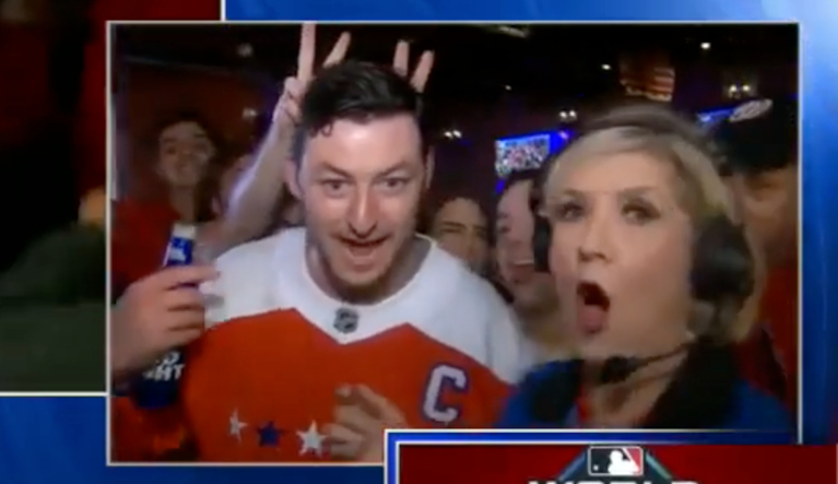 ‘Some asshole in the f—ing White House’: Nationals fan blasts Trump on live TV during World Series celebration